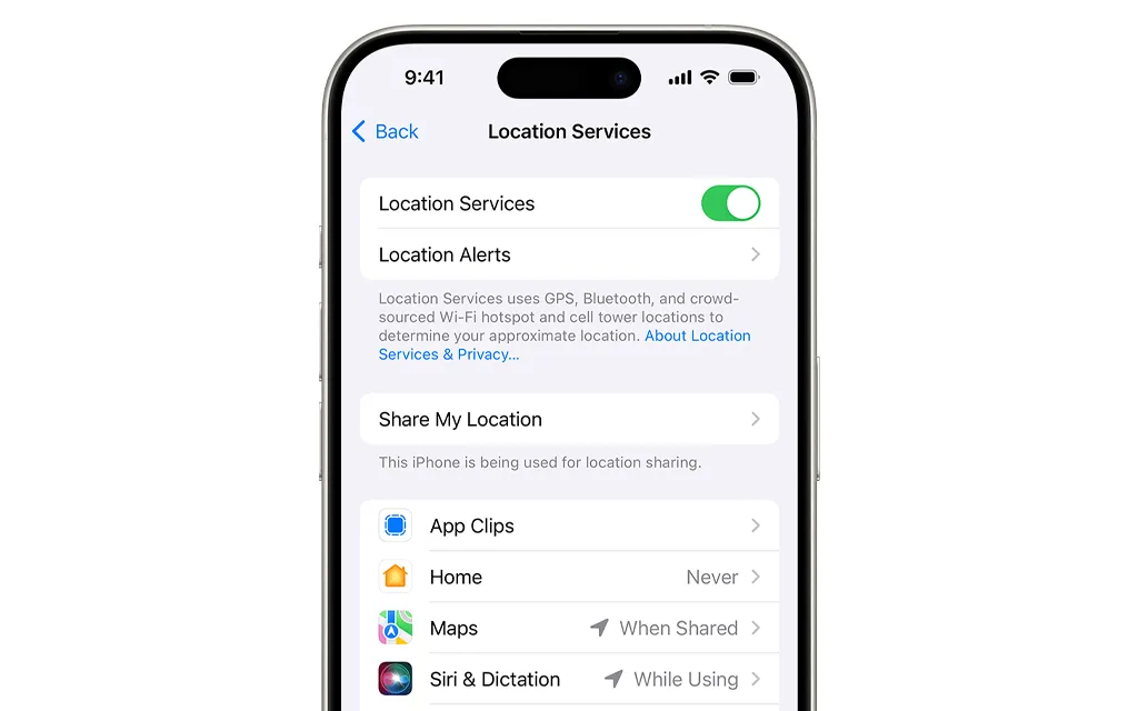 enable location services