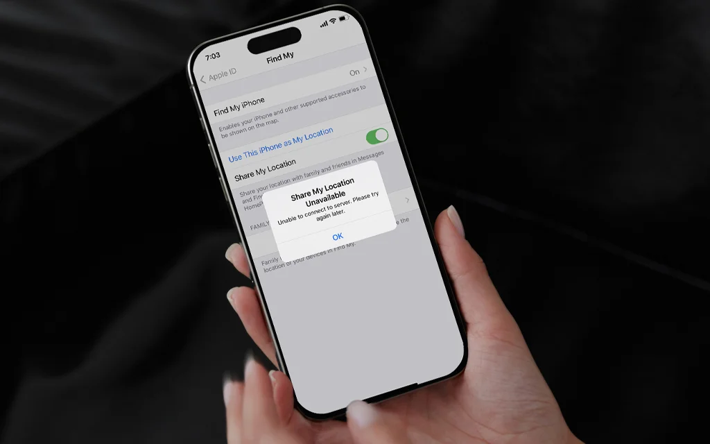 fix share location unavailable on iphone