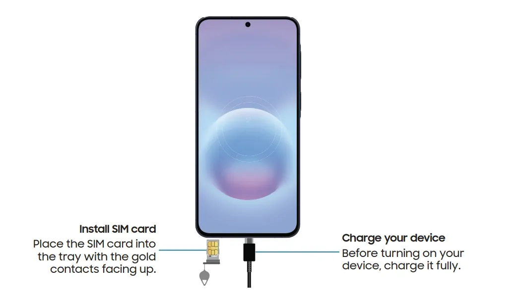 galaxy a57 SIM card setup