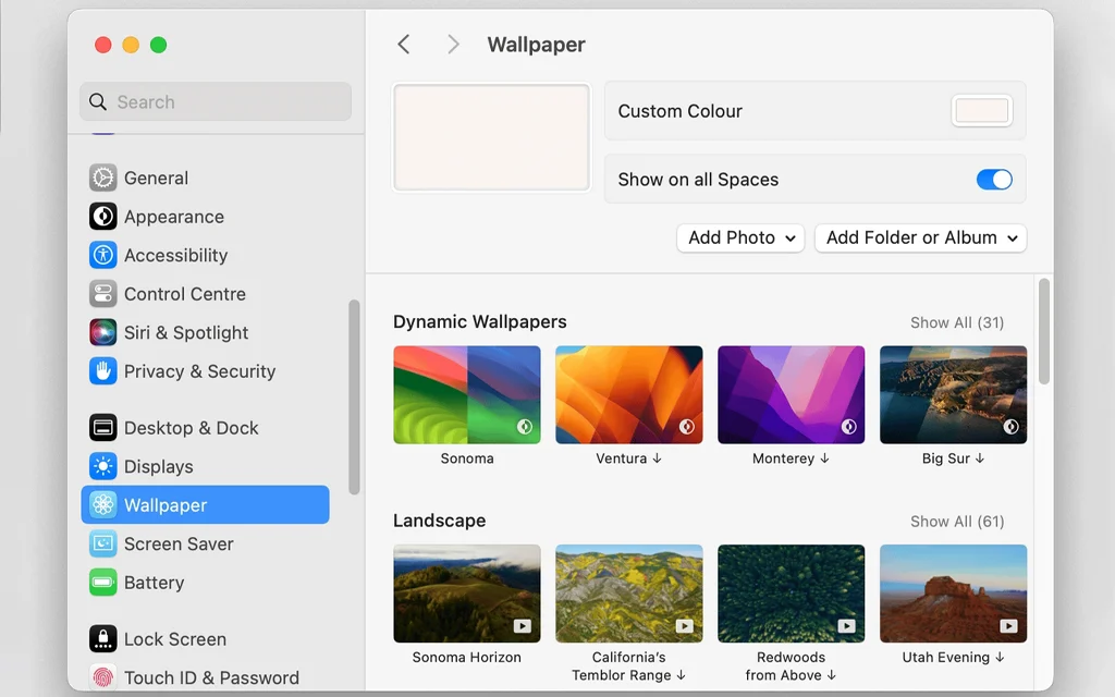 set different wallpaper for dual monitor on mac